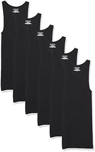 Amazon Essentials Canotte Intime Uomo, Pacco da 6, Nero, M