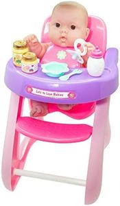 JC Toys - 14" Lots to Love Babies Doll and High Chair | Feeding Gift Set and Accessories | Posable & Waterproof | Ages 2+, Pink