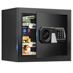 1.8 Cub Small Fire Safe Box for Home, Security Safe Box Fireproof Waterproof with Digital Keypad and Key Lock, Anti-Theft Home Safes Water Fireproof for Documents Money Valuables