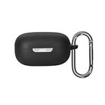 kwmobile Silicone Cover Compatible with JBL Live Pro 2 TWS - Case Cover Stick-On Skin with Clip - Black