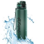 InstaLite Unbreakable Sports Water Bottle 1 Litre with Time Markings, BPA Free Non-Toxic Water Bottle for Gym, Office Water Bottle(Emerald Green, 1000 ML, Tritan)