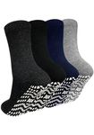 ZAKASA Non-slip Mens Slipper Socks: Grip Socks Mens Cotton Hospital Anti Skid Sock Men Athletic Grippy Sock