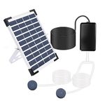 Lewisia 5W Solar Air Pump Kit 3 Working Modes Pond Aerator Bubble Oxygenator Aquaponics Fish Tank Koi Pond Aquarium Aquaculture Hydroponics Bubbleponics