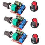 Gebildet 3pcs Mini DC Motor PWM Speed Controller, DC 5V-35V 5A Speed Adjustable Switch Module, 6V 12V 24V Variable Voltage Regulator Dimmer Governor Switching Build with LED Indicator