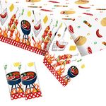 SINGOMON 2 Packs BBQ Table Cloth Camping Tablecloth Disposable Table Cloths Rectangular Tablecloths Plastic Table Cloths Plastic Table Covers for Picnic Table Cover, Camping Decorations