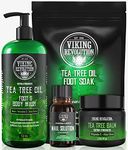 Tea Tree Foot Soak & Foot Spa Kit - Tea Tree Oil Foot Soak with Extra Strength Toenails Solution, Balm & Body Wash - Athletes Foot Soak & Foot Soak for Dry Cracked Feet