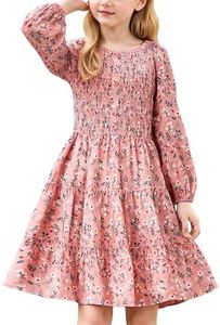 GRACE KARIN Girls Pink Fall Long Sleeve Floral Christmas Dress Size 10-12