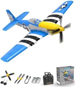 volantexrc Remote Control Aircraft 4-CH RC Plane Ready to Fly P51 Mustang Radio Controlled Plane for Beginners with Xpilot Stabilization System, One Key Aerobatic (761-5 RTF)