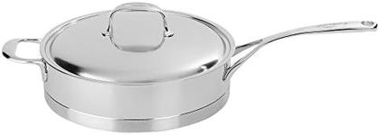 Demeyere Atlantis, 11-INCH, 5.1-qt SAUTÉ Stainless Steel Saute Pan with Helper Handle, 4.2 quarts, Silver