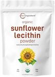 Micro Ingredients Organic Sunflower Lecithin Powder, 1 Pound, Sustainable Farmed, Cold Pressed, Rich in Phosphatidyl Choline and Protein, Making Liposomal Vitamin C, Lactation Supplement, Non-GMO