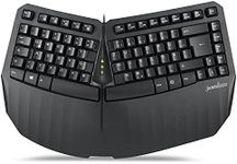 Perixx PERIBOARD-413B US, Wired USB Ergonomic Compact Split Keyboard - 15.75x10.83x2.17 inches TKL Design - Black - US English