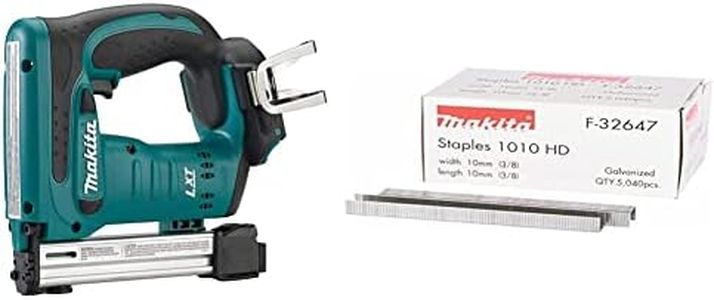 Makita DST221Z 18V Li-Ion LXT Stapler - Batteries and Charger Not Included & F-32647 Staple 10 mm x 10 mm 5040 Qty, Multi-Colour