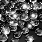 RUOJAS 10LB Clear Flat Glass Marbles for Vases, Gemstone Beads Vase Filler Decorative Glass Pebbles for Fish Tank, DIY Crafts, Aquarium Decor Rocks