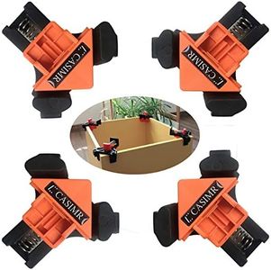 C CASIMR 90 Degree Corner Clamp, 4 Pack Adjustable Single Handle Spring Loaded Right Angle Clamp,Swing Woodworking Clip Clamp Tool