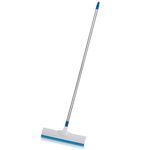 Cello Kleeno Standee Floor Wiper| Flexible Rubber Lip | Brush Body Plastic & Steel Rod | Lightweight | Cleaning Tool | Cleaning Home, Kitchen, Bathroom | Blue and White