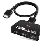 HDMI Switch 4K@60Hz, NEWCARE HDMI Switch 3 in 1 Out with 3.9FT HDMI Cable, 3-Port HDMI Switcher Selector, Supports 4K, 3D, HDCP2.2, HDMI2.0, HDR, for Fire Stick 4K, HDTV, PS4/5, Game Consoles, PC