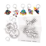 Baker Ross AW894 Solar System Super Shrink Keyrings, Arts and Crafts for Kids (Pack of 8), Assorted, 19 x 12 x 1 cm 70 Grams