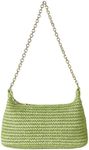 Verdusa Women's Straw Woven Shoulder Bag Tote Handbag Summer Beach Purse Green One-Size