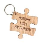 Daddy I love you to pieces | Jigsaw shaped keyring keychain | gift for Dad | present for Fathers Day