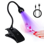 mlogiroa Mini LED Nail Lamp 3W UV Light for Nails Touch Nail Light Portable Nail Dryer for Gel Polish Nail Tips Art Lamp for Home DIY and Salon (Black)…