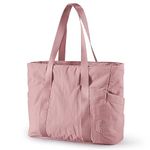 BAGSMART Women Tote Bag Large Shoulder Bag Top Handle Handbag with Yoga Mat Buckle for Gym, Work,Travel Dark Pink, Medium