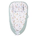 Haus & Kinder Baby Sleeping Bag|Cotton Bedding Set For Infants And New Born Baby|Carry Nest And Portable Bassinet For 0-24 Months|Sleeping Pod Bed (Whimsical Woodland) - 150 Tc,Multicolor,Pillow Cover