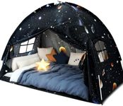 Twin Bed Canopy Tent, Canopy on Bed Privacy Space Sleeping Blackout Tents Bunk Bed Tent Twin Size (Galaxy Tent)