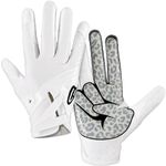 Grip Boost Peace Stealth 6.0 Boost Plus Football Gloves - Adult Sizes (White/Black, Medium)