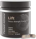 Fasted Athlete Lift – Lions Mane Mushroom Supplement, Boost Memory & Focus, Eliminate Brain Fog, Plus Creatine for Energy, Nootropics Brain Support, 60 Capsules