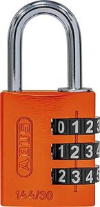 ABUS 80795 Aluminium Combination Lock 144/30 Orange with Large Numbers