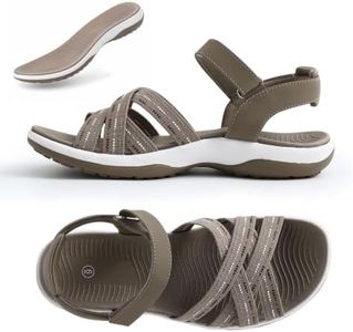 YYNUDA Women Walking Hiking Sandals Adjustable Strappy Sandals Arch Support