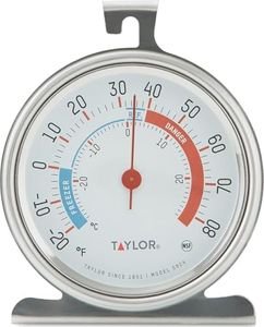 Taylor 5924 Large Dial Kitchen Refrigerator and Freezer Analog Thermometer, 3-Inch Dial, Easy to Read, Silver Finish, Accurate Temperature Monitoring