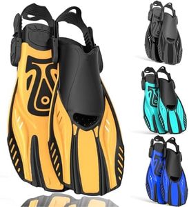 Snorkel Fins Diving Fins Adjustable Buckles Open Heel Swim Flippers Travel Size Short Swim Fins for Snorkeling Diving Swimming Adult Men Womens