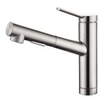 CREA Pull Out Kitchen Tap, Kichen Mixer Tap with Dual Mode Sprayer, 120° Swivel Kitchen Sink Tap, Single Handle Sink Mixer Tap, Brushed Nickel