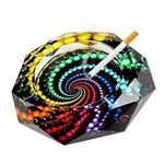 Ashtray, Durable Outdoor Ashtray with Circle Pattern, Cigar Ashtray, Decorative Glass Cigar Ashtray Outdoor, Colorful Ash Tray, Ash Tray Outdoor for Home Office Indoor Patio Outdoor Decoration