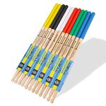 6 Pairs Drum Sticks 5A Non-slip Maple Drumsticks Drum Accessories Multi Color Wood Tip Drumstick for Students Adults Beginners and Kids