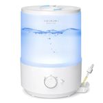 ASAKUKI Cool Mist Humidifiers for Bedroom - 4L Water Tank, Baby, Office, Quiet Ultrasonic Air Vaporizer, Adjustable Mist, 360 Nozzle Rotation, Auto-Shut Off, Humidifier Easy Fill and Clean (z-white)