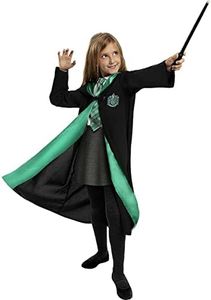 Funidelia | Disfraz Slytherin Harry Potter Oficial para niño y niña Talla 10-12 años Hogwarts, Magos, Películas & Series - Color: Negro - Licencia: 100% Oficial