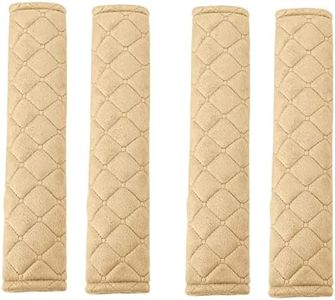 Andalus Seat Belt Cover Pad, 4 Pack Seatbelt Cushion for Car, Kids, Women, Men – Shoulder Strap Protector, Car Seatbelt Covers Accessories – Cute Auto Strap Cushion, Driving Pad (Beige, 10.8 Inch)