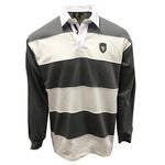 Guinness Pewter/Cream Metal Badge Long Sleeve Rugby Shirt (Large)