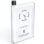 NiHome Flat Water Bottle for Handbag 750ml, A5 Water Bottle Plastic, Slim Water Bottle for Travel, Leak-Proof & BPA Free, Square Water Bottle Flat for Bag, Transparent