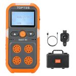 TopTes Guard-101 4 Gas Monitor Multi Gas Detector for H2S, CO, LEL and O2, with Vibration, Visual and Audible Alarms, 14h Long Battery Life, Safety Explosion-Proof, Gas Monitor for Work, Home - Orange