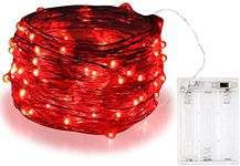 GLOWTRONIX MV Fairy String Lights Battery Operated, 30LED 3M Waterproof Mini String Lights,for Bedroom, Christmas, Parties, Wedding, Centerpiece Décor,Indoor&Outdoor (Red) (Pack of 5)