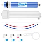 YKMGON 1812-75GPD Reverse Osmosis Membrane Kit with RO Membrane Housing,Wrench,1/4" Quick-Connect Fittings,Check Valve and Water Pipe Replacement for Under Sink Home Drinking RO Water Filter System