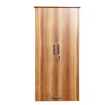 CASPIAN Furniture Light Brown 2 Door Fully Loaded Wardrobe with Mirror for Bedroom with Locker 3 Drawers 4 Shelves | Wooden Wardrobe for Home | Organizer | 72x 30 x 19 (inches)