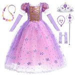 iTVTi Girls Purple Princess Costume for Little Girls Dress Up for Birthday Party Halloween Christmas, 3-4 Years(Tag 110)