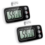 ORIA Refrigerator Thermometer, 2 Pack Digital Refrigerator Freezer Thermometer, Fridge Thermometer with LCD Display, Max/Min Function, 3 Mounting Options for Kitchen, Home, Restaurants