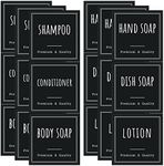 Segbeauty Waterproof Bathroom Labels for Bottles, 18 PCS Labels for Dispenser Bottles, Waterproof Self-Adhesive Stickers for Shampoo Body Soap Conditioner Hand Soap Dish Soap Lotion (2.5in X2.5in)