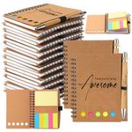 Chuangdi 20 Sets Employee Appreciation Thank You Gifts Inspirational Spiral Notebook Journal with Sticky Note Notepad Motivational Bamboo Ballpoint Pen Bulk for Nurse Teacher Team Coworker (Kraft)