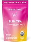 Pink Stork Slim Tea: Organic Sweet Hibiscus Tea, Supports Digestion & Energy with Green Tea, Hibiscus, & Turmeric, Women-Owned, 30 Cups